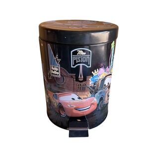 Disney Cars Jay Franco Step Trash Can Waste Basket Main Street Sprint Used RARE